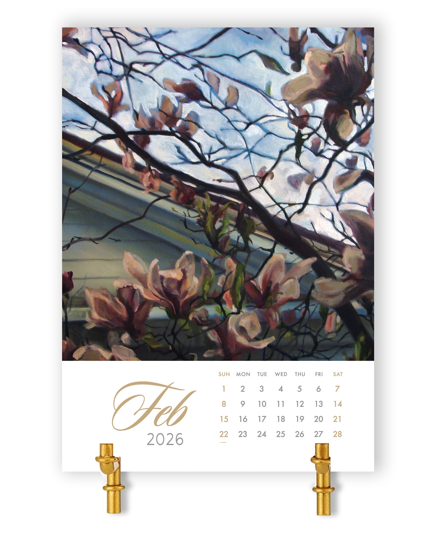 Gold Bamboo Tabletop Easel (Calendar Sold Separately)