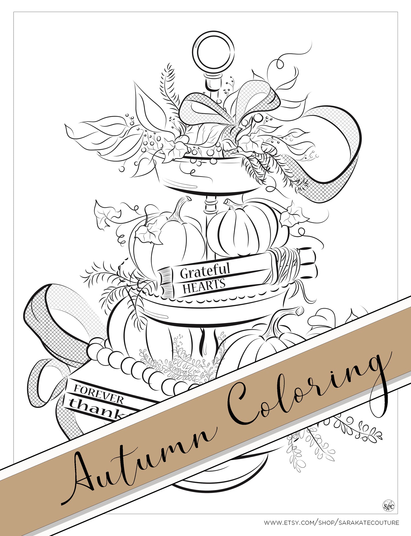 Cozy Autumn Fine Art Coloring Bundle, Digital Download