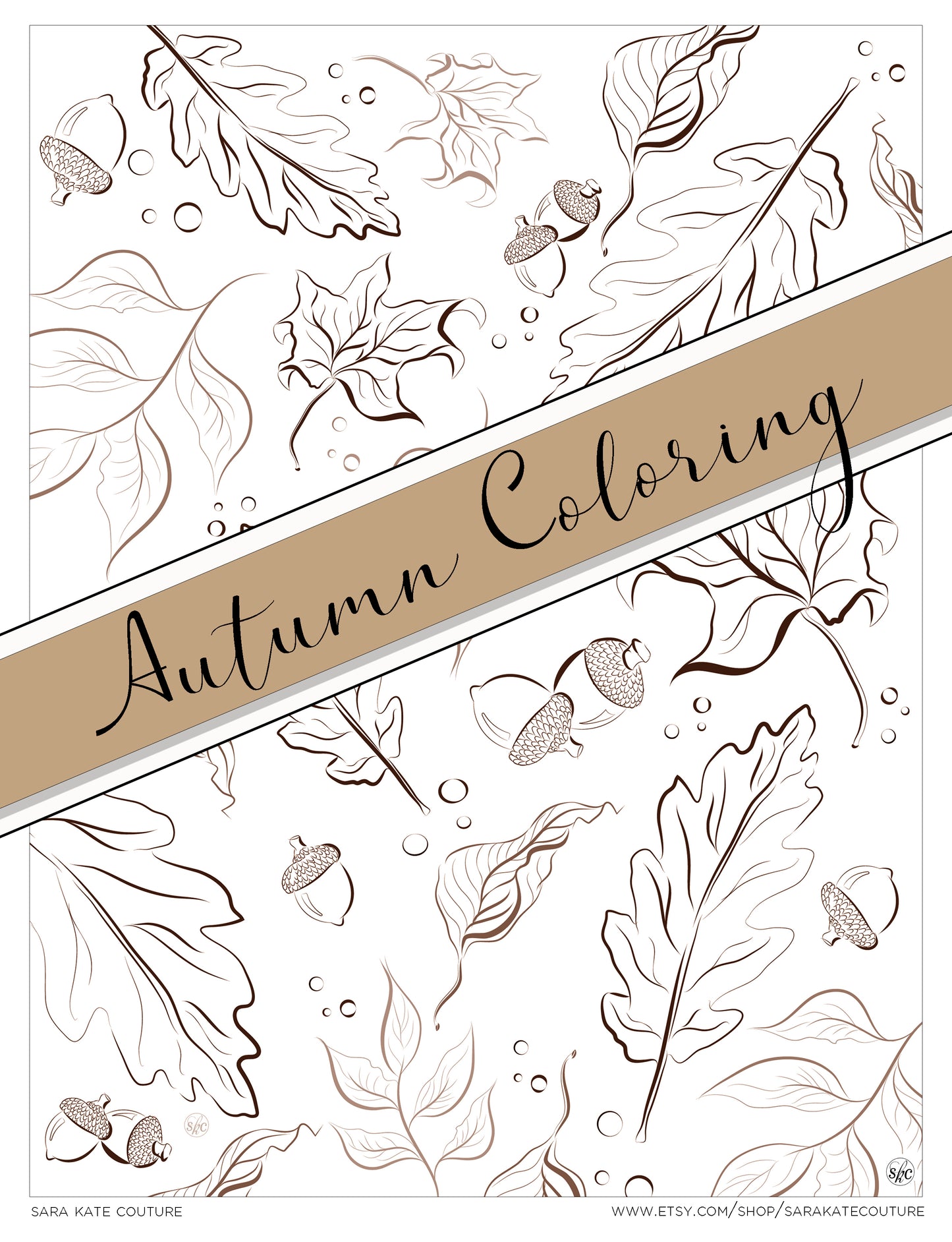 Cozy Autumn Fine Art Coloring Bundle, Digital Download