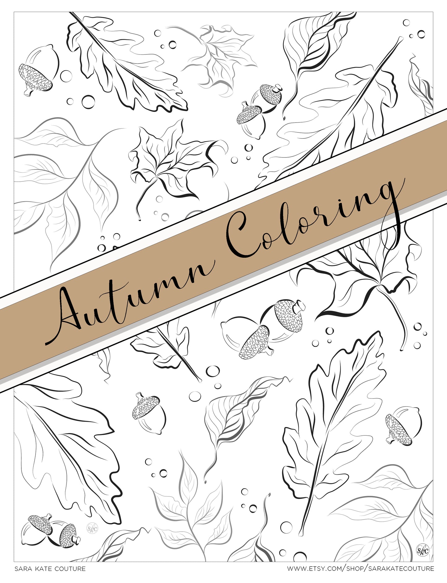 Cozy Autumn Fine Art Coloring Bundle, Digital Download