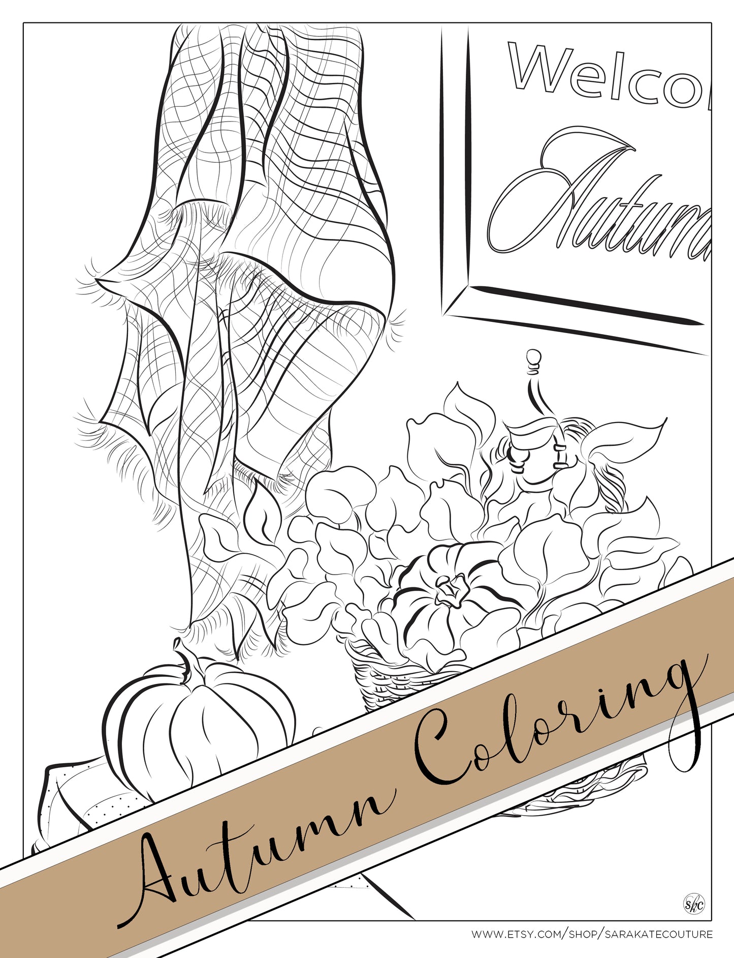 Cozy Autumn Fine Art Coloring Bundle, Digital Download