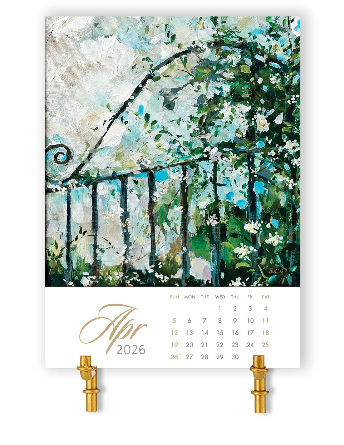 2026 Kati White Tatter Fine Art Calendar Cards (Easel Sold Separately)